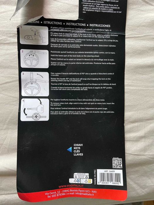 Tranca Anti-Roubo Volante de Carro - Mad Car Acessories