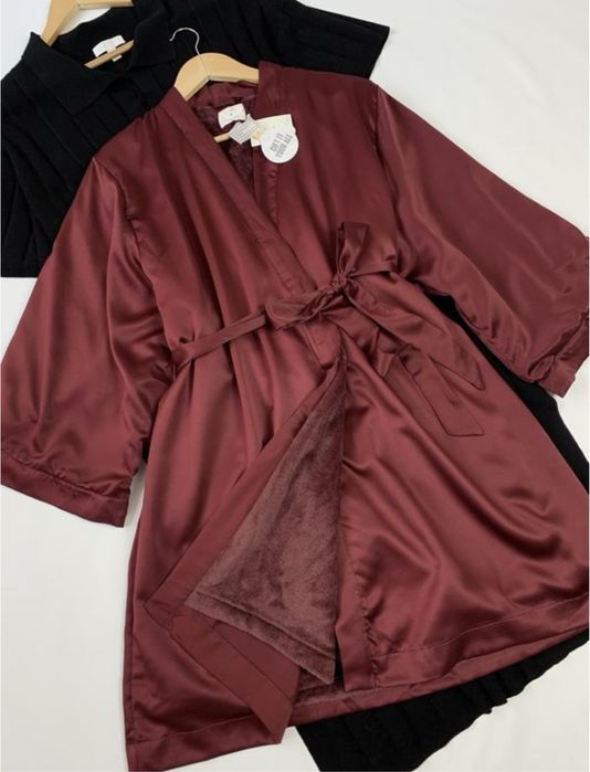 Новий сатиновий ексклюзивний халат на флісі