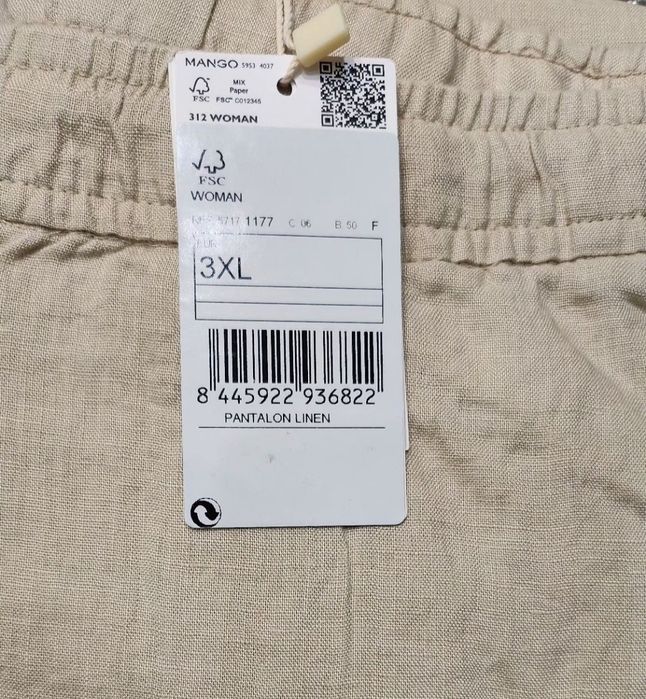 Льняні брюки 1XL, 3XL і сині 3XL