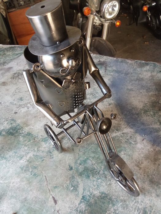 Mota em inox com motard! Rara!