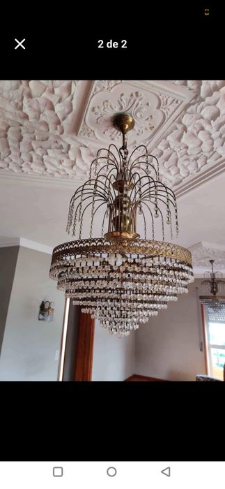 Candeeiro em cristal cromado