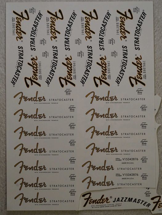 Деколи - Золото для реставрации Fender