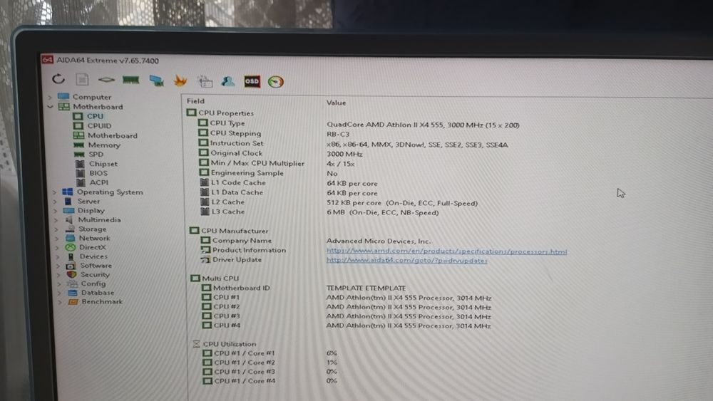 ASRock N68C-S UCC + Athlon II X4 555 + 4Gb DDR3