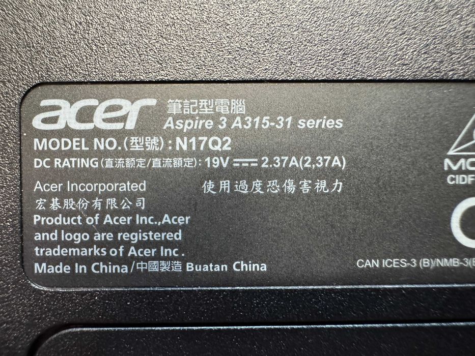 Ekran laptopa ACER Aspire 3 A315-31