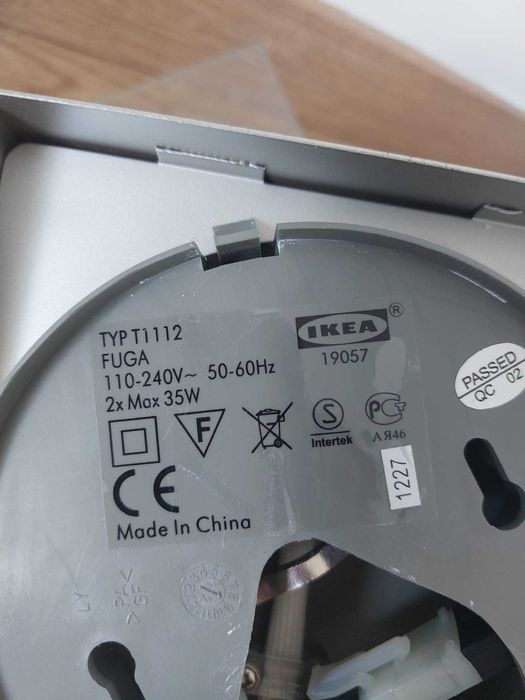 Candeeiro Teto 2 Focos IKEA - Fuga TYPE T1112 ikea