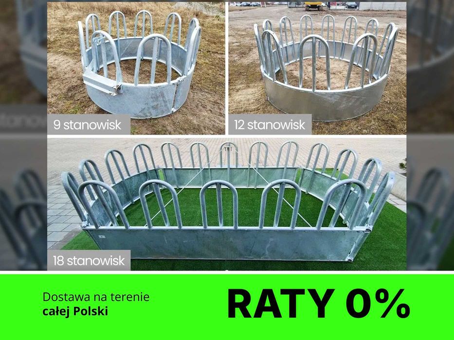 Paśnik łąkowy dla bydła koni okrągły 9 12 18 stanowisk do krów