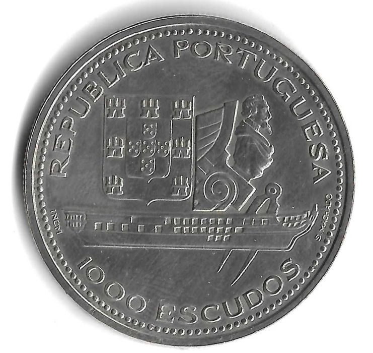 Fragata Dom Fernando II e Glória - Moeda de Prata de 1000 Escudos