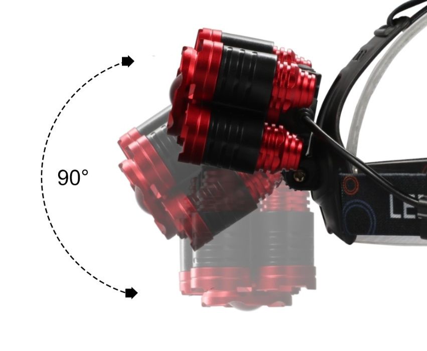Lanterna Frontal / Cabeça 30.000Lumens + Telescópica com Zoom