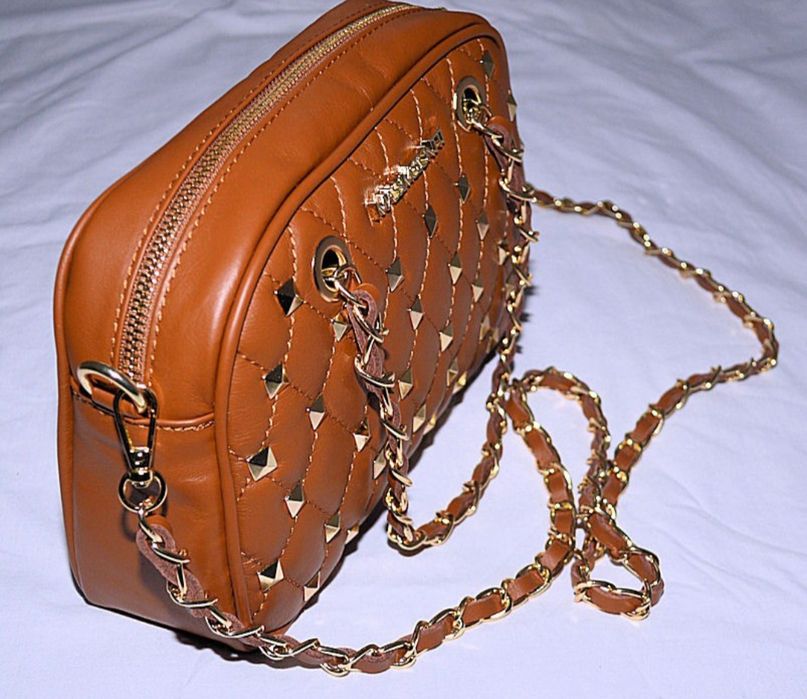 Massimo Contti torebka kuferek skóra naturalnaa