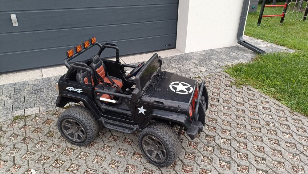 Auto jeep akumulator czarny baterie dla dzieci