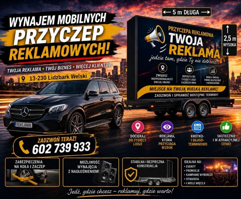 Przyczepy reklamowe wynajem