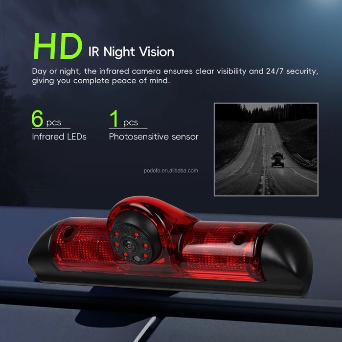 Luz de travão c/ câmara de marcha-atrás HD Fiat Ducato Peugeot Citroen