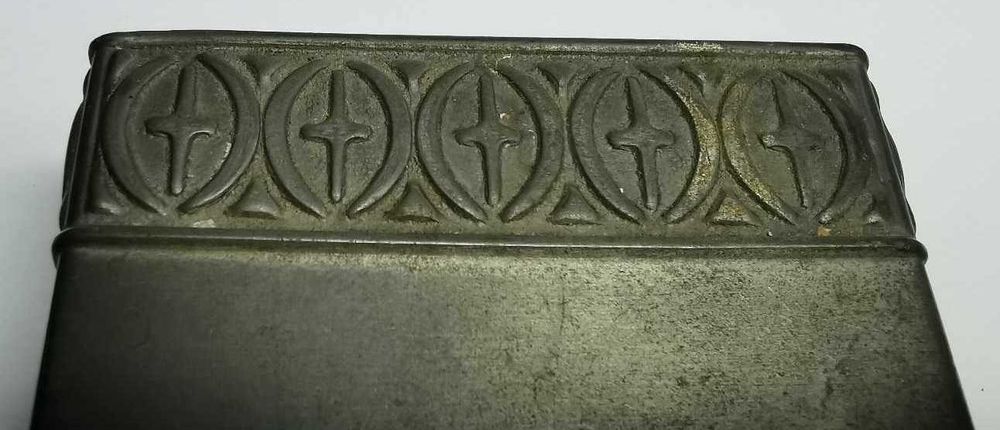 Etui Pudełko na Zapałki Antyk PEWTER Cyna NORWEGIA Haugrud 353