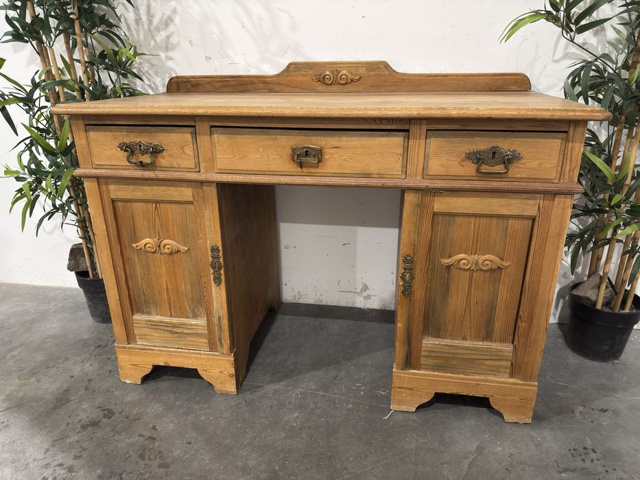 Piękne eklektyczne biurko z szufladami lite drewno dowóz wysyłka
