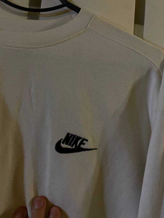 Свитшот Nike белый оригинал small logo / Nike Crewneck White размер M
