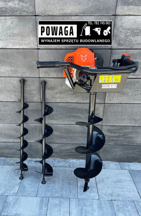 Wynajem, Świder spalinowy, wiertnica do ziemi, 3.5KM, wypożyczenie