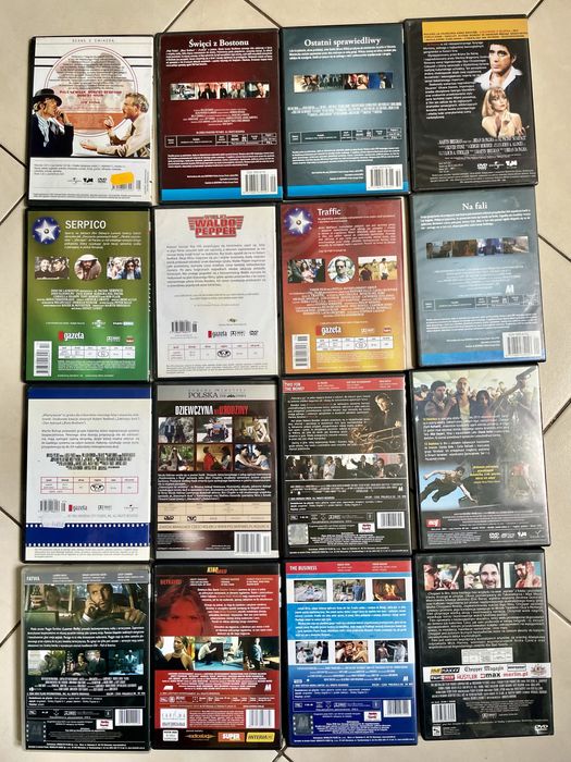 Zestaw 16 filmów DVD - sensacja, kryminał, hollywoodzkie hity