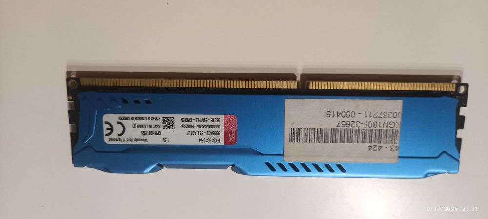 DIMM DDR Kingston Fury HX316C10F/4