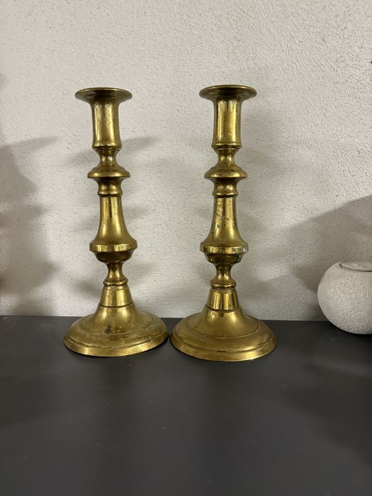 Swieczniki mosiezne antyk