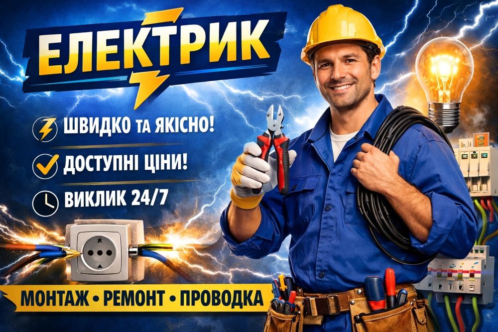 Послуги електрика, швидко , якісно, надійно.