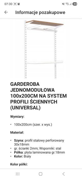 Garderoba modułowa