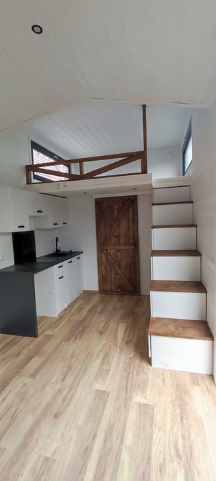 Domek mobilny z sauną Tiny House rekreacyjny na kołach