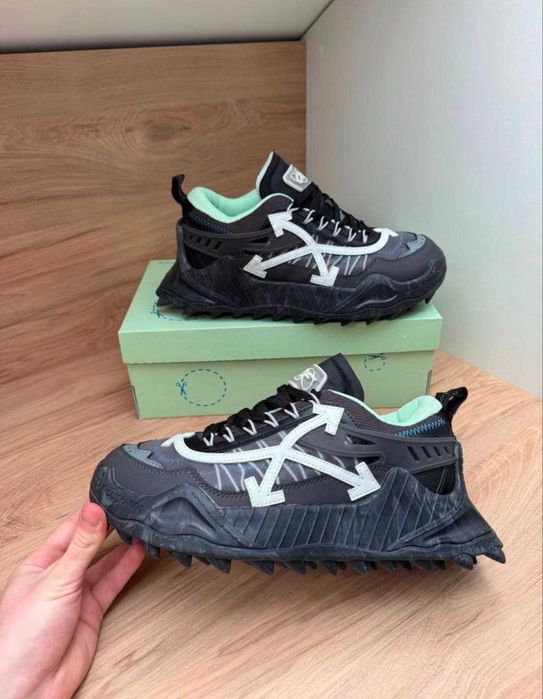 Кросівки OFF White 1000 odsy Green чорні з зеленим кросівки офвайт одс