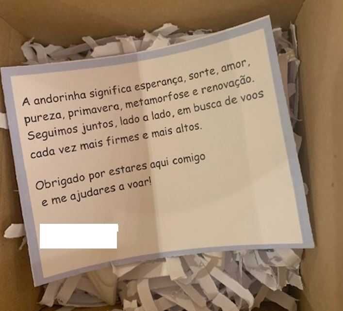 Caixa de oferta para lembrança