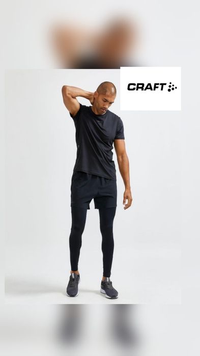 CRAFT Чоловіча бігова футболка з боковою кишенею на блискавці – XL