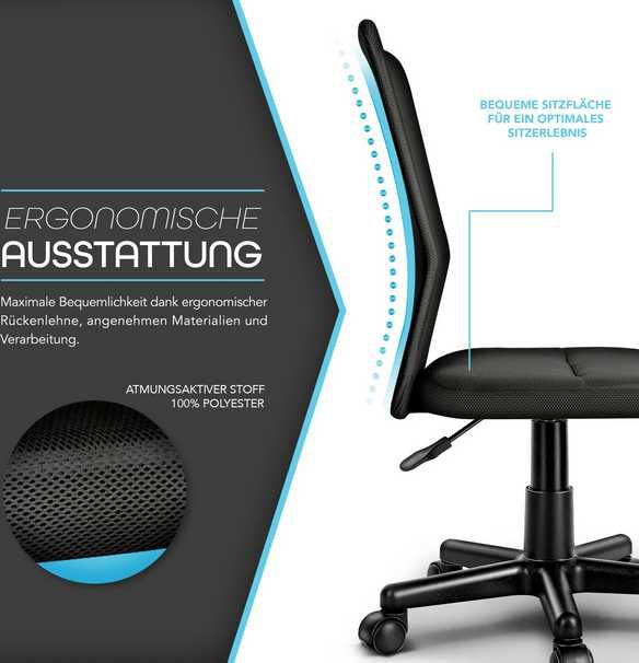 Dziecięce krzesło obrotowe biurowe ergonomiczne czarne