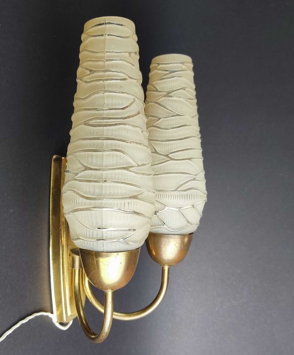 Kinkiet w stylu Mid Century Modern, francuski design z lat 50.- unikat