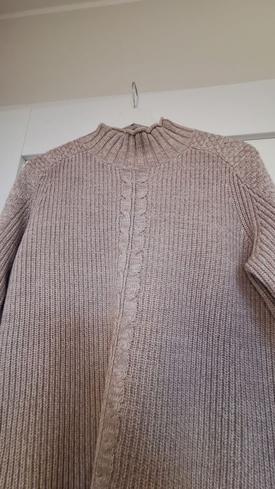 Sweter damski Henri Lloyd beżowy golf warkocz M