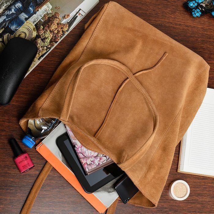 Damska Włoska Skórzana Torebka torba Worek Troczki czerwona skóra