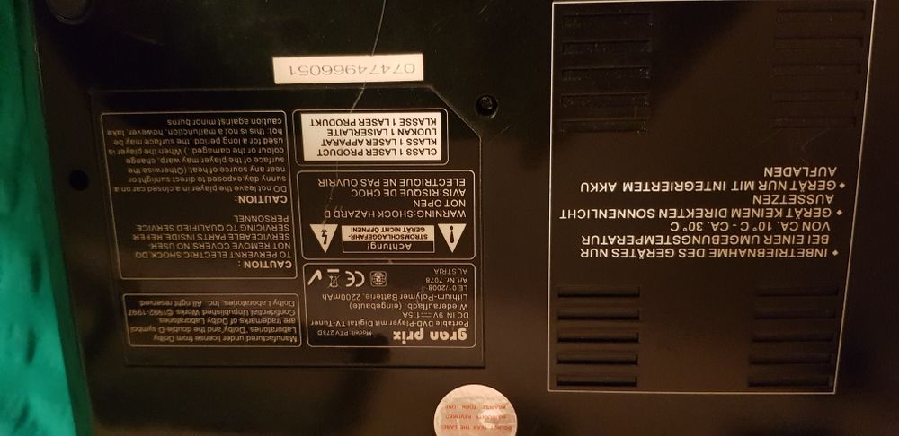 Przenośne DvD Grand Prix PTY 273D