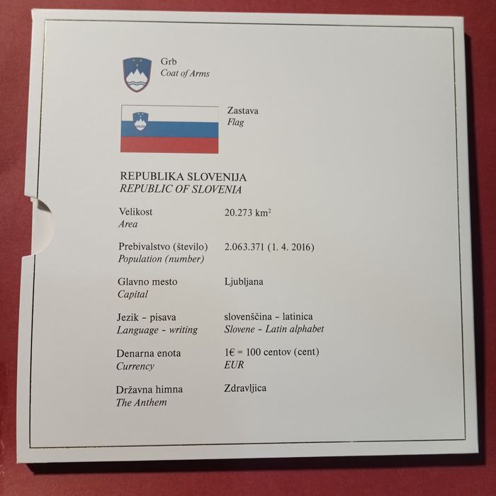 Moeda Proof set ESLOVÉNIA 2017