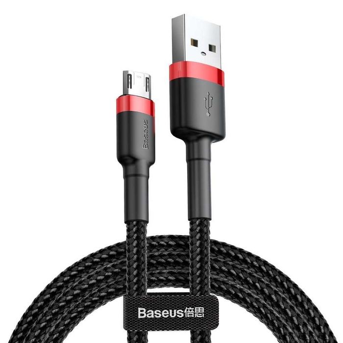 Kabel USB do Micro USB Baseus Cafule 2.4A 0,5m (czerwono-czarny)
