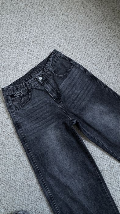 Spodnie czarne jeans szerokie roz M