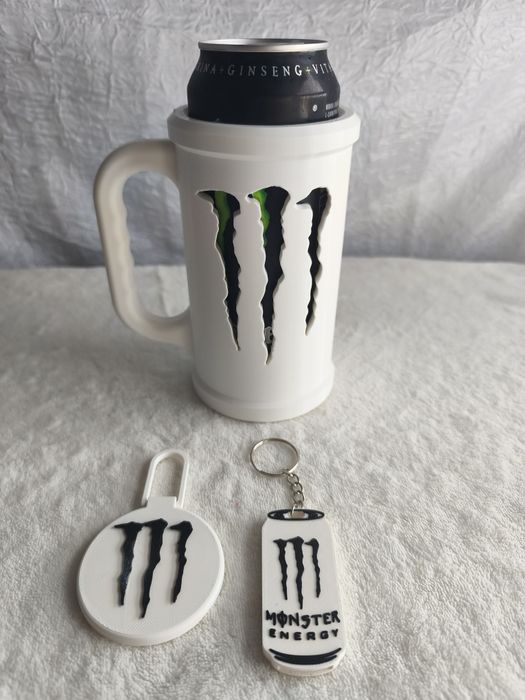 Caneca Monster branco + acessórios