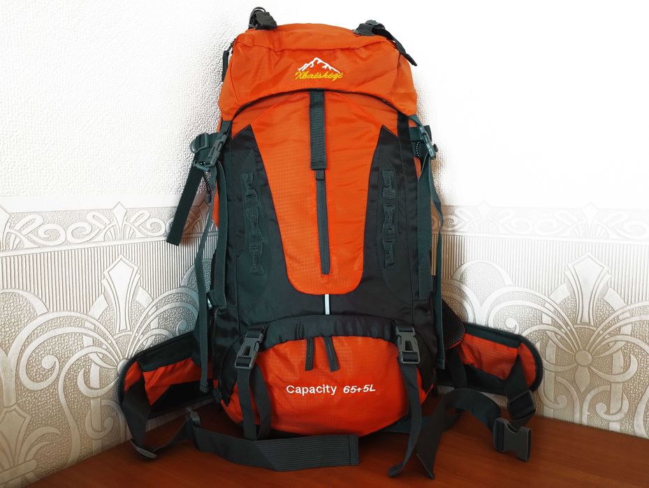 Рюкзак 70 літрів orange (65+5l) трекінг з поясним ременем