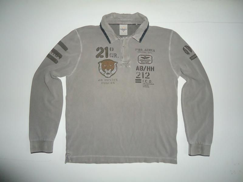 лонгслів Aeronautica Militare Polo LS Grey Shirt оригінал (XL)