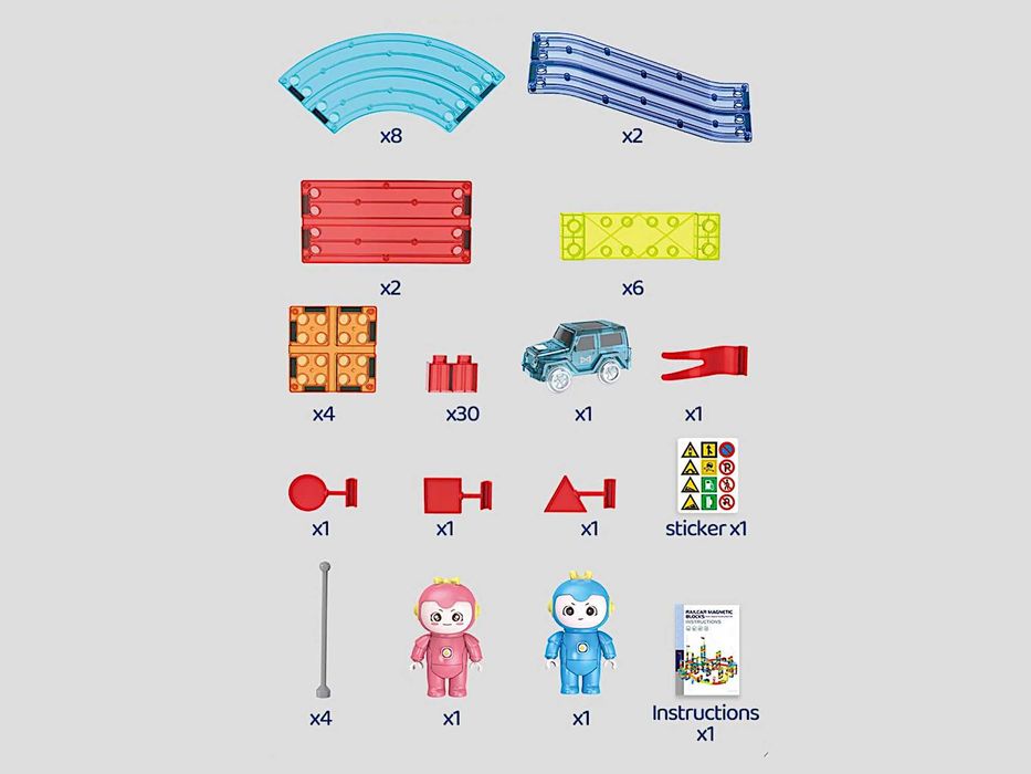 Brinquedos Magneticos conjunto 154 peças circuito de corrida (novo)