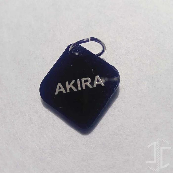 Medalha de identificação animal em forma losango - Acrílico Preto - 3mm
