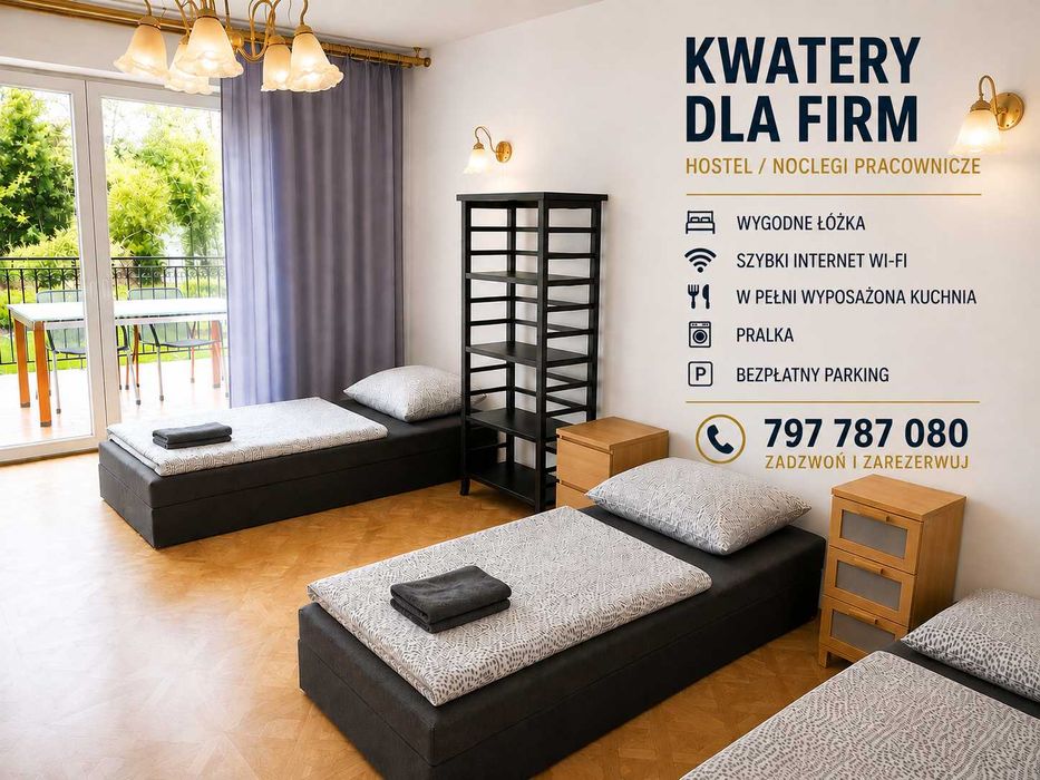 Kwatery pracownicze | Pokoje 2–4 os. | WiFi | 750 zł/os./mies. Комнаты  pokoje Praga Południe  Wawer  Ząbki