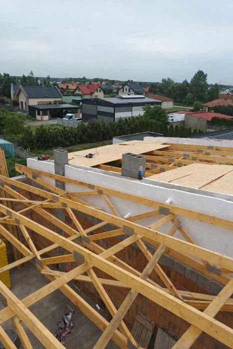 Wiązary dachowe prefabrykowane.