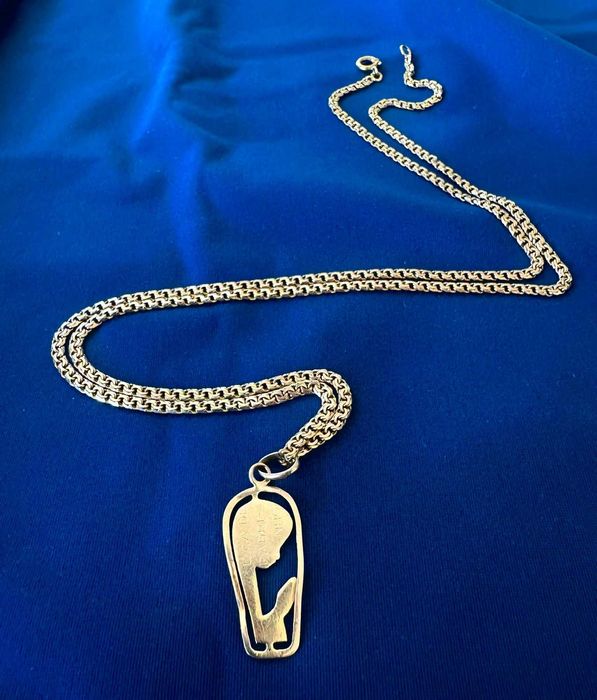 Conjunto Corrente e Pendente Santa – Ouro 19.2K (Ouro Português)