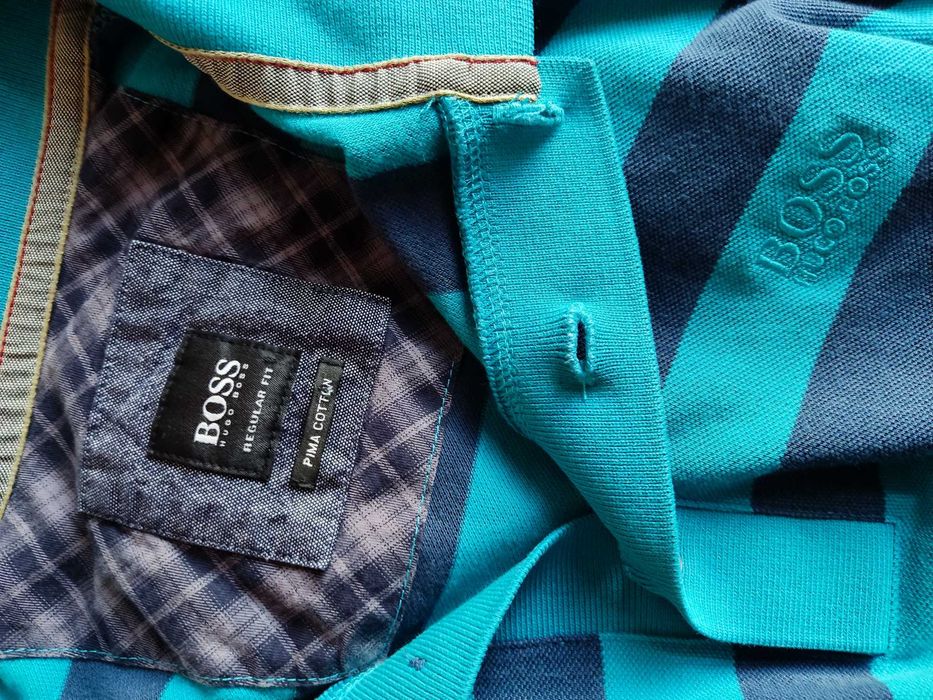 Koszulka polo z długim rękawem Hugo Boss w paski