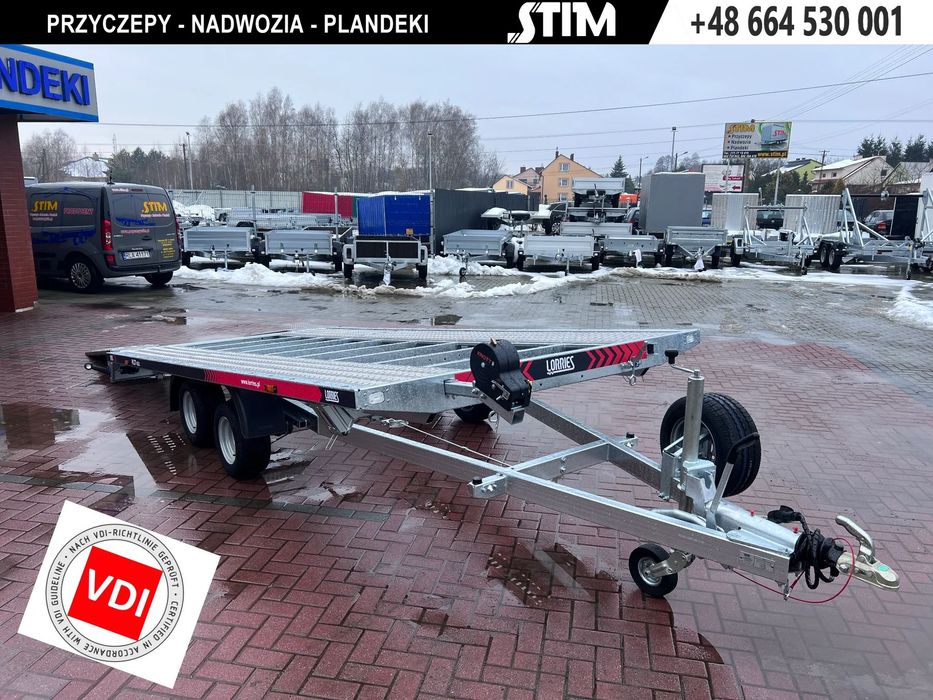 Lorries Laweta PL27-4521  Nowa przyczepa - 2 osie, najazdy, solidna konstrukcja, uchylna