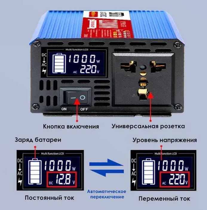 Інвертор SUTU ST-2200ХZ  2200W (пік), 1100W (номінал)  Чистий синус