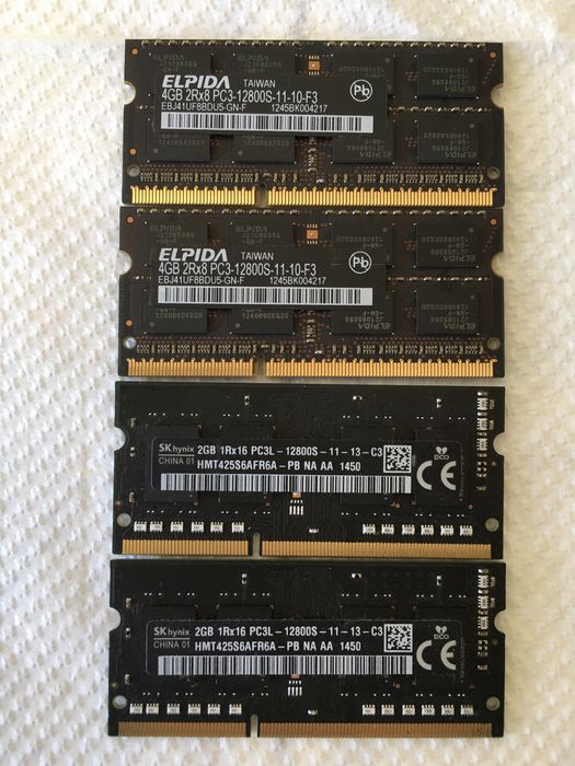 Conjunto 4 Memorias Ram para Mac ou pc portáteis