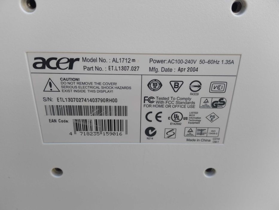 Monitor ACER AL1712